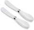 ONTUBE Butter Knife Set of 2, Stainless Steel Blade with Porcelain Handle, Big Circle Cheese Butter Spreader Knives Set for Kitchen, White 5.9-Inc...