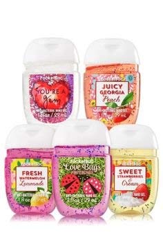 Bath and Body Works Anti-Bacterial Hand Gel 5-Pack PocketBac Sanitizers, Assorted Scents, 1 fl oz each...