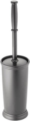 mDesign Toilet Bowl Brush and Holder - Covered Bathroom Toilet Brush - Standing Toilet Bowl Scrubber in Modern Holder - Space Saving, Deep Cleanin...