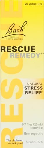 Bach RESCUE REMEDY Dropper 20mL, Natural Stress Relief, Homeopathic Flower Essence, Vegan, Gluten & Sugar-Free, Non-Habit Forming...