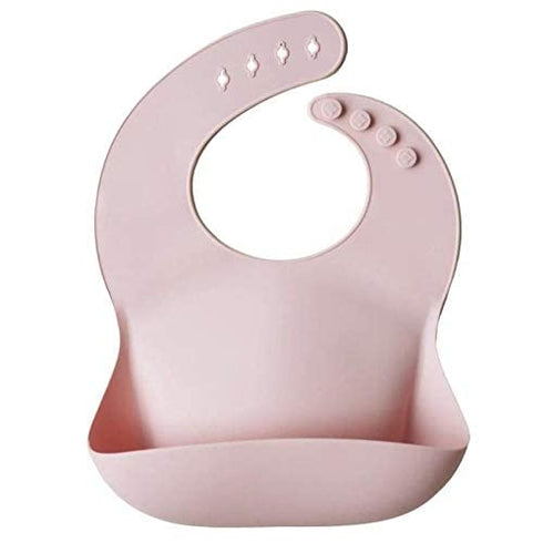 mushie Silicone Baby Bib | Adjustable Fit Waterproof Bibs (Blush)...
