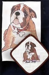 Bulldog Dish Towel & Potholder...