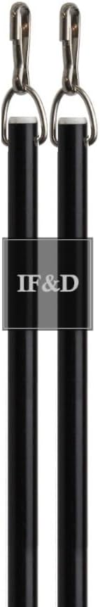 Fabrics and Drapes - 36 Inch (3 Foot) - 2 Pack - Black Fiberglass Drapery Wand - Style #0329...