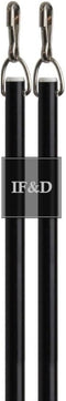 Fabrics and Drapes - 36 Inch (3 Foot) - 2 Pack - Black Fiberglass Drapery Wand - Style #0329...