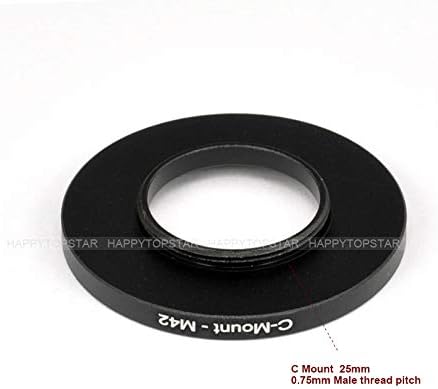 Metal C Mount to M42 Male to Female C Mount 25mm to 42mm C Mount -M42 Step-Up Coupling Ring Adapter for Lens Filter Telescope...