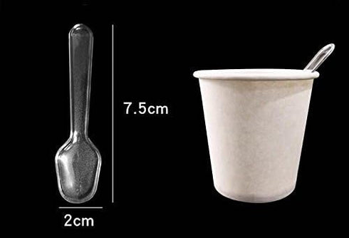 1Pack (500pcs) Disposable Clear Plastic Mini Spoon Best for Jelly/Pudding/Yogurt/Ice Cream/Desert/Cake/Appetizer...