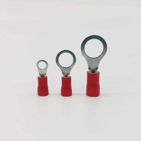 100PCS Insulated Ring Terminal Connectors for 22-16 Gauge AWG Wire, Crimp Terminals Electrical Connectors Spade Terminals for Car Boat Marine Audi...