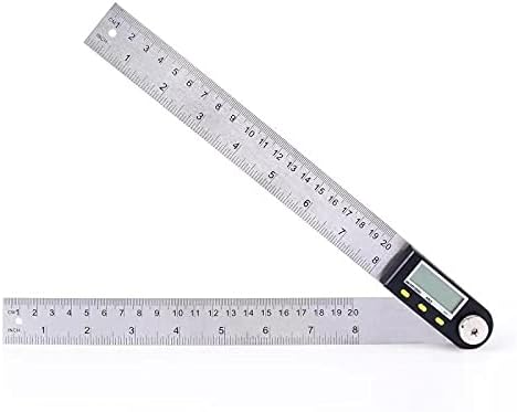 Delgada 200mm/8Inches Digital Angle Finder Ruler - Stainless Steel Protractor for Woodworking and Construction - Battery Included...