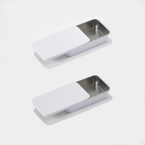 2Pcs Dental Floss Portable Case, Metal Rectangular Sliding Floss boxes Small Tins with Lids for Travel, Portable Travel Floss Box, Convenient Dent...