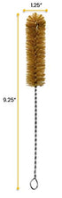 EISCO 12PK Bristle Cleaning Brushes with Fan-Shaped Ends, 9.25" - Twisted Stainless Steel Wire Handle - Ideal for 1" - 1.2" Diameter Tubes, Bottle...