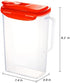 LocknLock Aqua Fridge Door Water Jug with Handle BPA Free Plastic Pitcher with Flip Top Lid Perfect for Making Teas and Juices, 2 Quarts, Red...