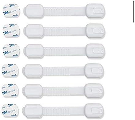 Generic Baby Child Safety Locks Straps (8 Pack) for Cabinets, Drawers, Fridge, Toilets Easy Installation, Clear (WC066)...