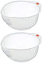 Japanese Rice Washing Bowl with Side and Bottom Drainers, Clear Limited Edition (Pack of 2)...