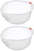 Japanese Rice Washing Bowl with Side and Bottom Drainers, Clear Limited Edition (Pack of 2)...