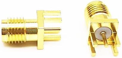 20PCS SMA Female PCB Panel Edge Mount Plug with 4 Pins Stand Straight Connector RF Coax Coaxial Adapter...