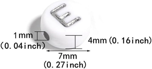 100PCS Letter Beads White Round Acrylic Alphabet Beads Silver Letter A Beads for Jewelry Making Bracelets Necklaces Key Chains DIY 4X7mm...