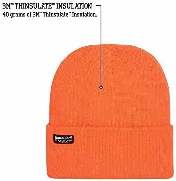 Hot Shot Men’s Thinsulate Acrylic Cuff Knit Hat – Blaze Orange Outdoor Hunting Camouflage...