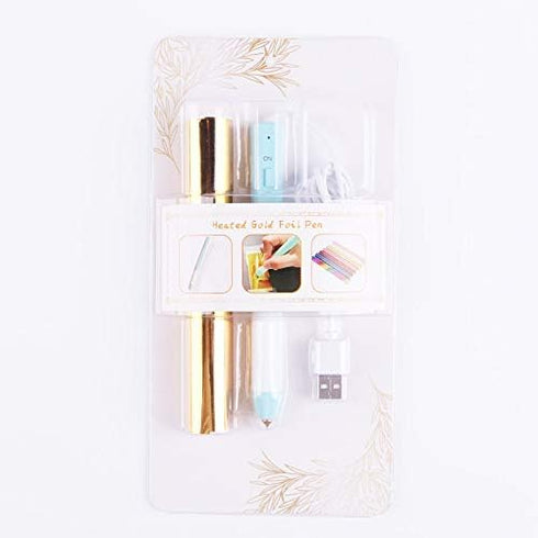 Hot Foil Roll & Hot Heated Foil Pens Set,Foil Quill Starter USB Heat Foil Pen for Scrapbooking Tool Kits Gold Hot Foil Roll for Card Making Craft ...