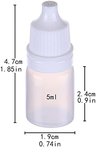 HLLMX 8 PCS Empty Plastic Squeezable Dropper Bottle Portable Empty Squeezable Dropper Bottle Container with Screw Cap Essential Oil Container 5ML...