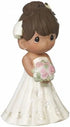 Precious Moments Perfect Couple Bride, Brunette Hair With Medium Skin Tone Bisque Porcelain Wedding Figurine & Cake Topper, 172065...