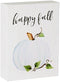 Collins "Happy Fall" Mini Sign with Pumpkin - Decorative Wooden Block Sign for Desk or Shelf Display...