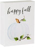 Collins "Happy Fall" Mini Sign with Pumpkin - Decorative Wooden Block Sign for Desk or Shelf Display...