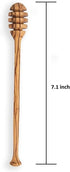 Olive Wood Honey Dipper/Honey Spoon/Honey Server/Honey Stick – 7.1 Inch Handmade Thin Wooden Drizzler...