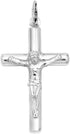 Ritastephens Sterling Silver Polished Italian Crucifix Cross Charm Pendant Necklace...
