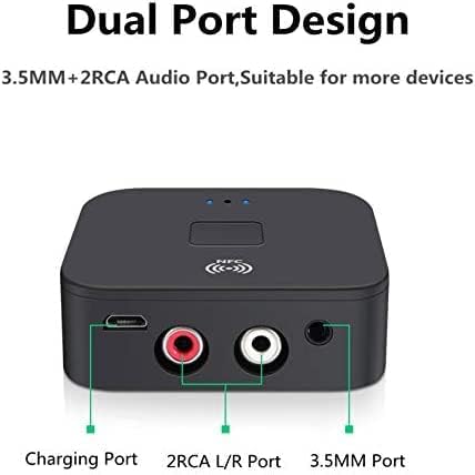 Bluetooth Receiver for Home Stereo RCA, 3.5mm AUX Wireless Audio Adapter for Home and Car Stereo System,NFC-Enabled...