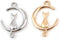 JGFinds Cat In The Moon Charm Pendants 20 Pack (10 of each), 1 1/8 x 3/4 Inch, Silver and Gold Tone...