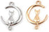 JGFinds Cat In The Moon Charm Pendants 20 Pack (10 of each), 1 1/8 x 3/4 Inch, Silver and Gold Tone...