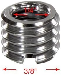 3/8" to 1/4" Tripod Ballhead Reducer Bushing Convert Screw Adapter,1/4" to 3/8" Tripod Ballhead Camera Convert Screw Adapter Mount for Tripod Mono...