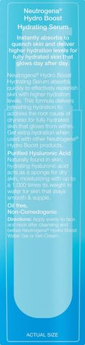 Neutrogena Hydro Boost Hydrating Hyaluronic Acid Serum, Oil-Free and Non-Comedogenic Face Serum Formula for Glowing Complexion, Oil-Free & Non-Com...