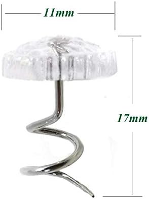 50 Pieces Upholstery Tacks, Twist Pins for Slipcovers and Bedskirts Clear Head Screw Nail Spiral Bed Skirt Pins...