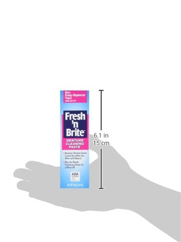 Fresh 'n Brite Denture Cleaning Paste For Dentures, Removable Partial Dentures, Retainers, Mouthguards, Nightguards, Fast Stain Removal, pack of 3...
