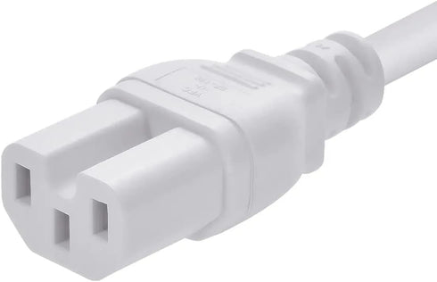 Monoprice Heavy Duty Power Cord - NEMA 5-15P to IEC 60320 C15, 14AWG, 15A/1875W, 125V, SJT, 8ft, White...