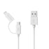 2-in-1 Micro USB and Lightning Cable for IPAD, iPhone, Android, and Tablet. 4FT iPhone and Android Charging Cable with Alarm That Makes a Sound Wh...