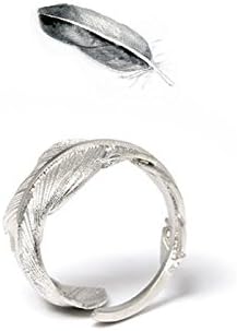 Helen de Lete Simple Style Original Feather From Heaven 925 Sterling Silver Open Ring for Women...