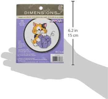 Dimensions 73038 Cute Kitten Counted Cross Stitch Kit for Beginners, 3" D, Small...