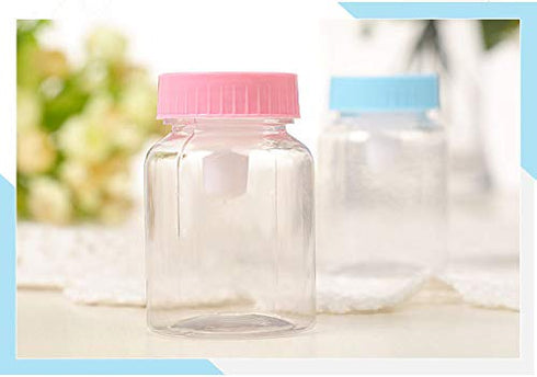 3.5 Inches Baby Bottle Shower Favor,Mini Plastic Candy Bottle,Baby Shower Supplies Boy Girl Newborn Baby Baptism Birthday Party Deco (2 Dozens, Pi...
