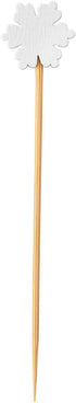 Restaurantware 3.5 Inch Snowflake Cocktail Picks, 100 Sturdy Food Picks - Sharp Point, Disposable, White Bamboo Decorative Picks, Use At Holiday P...