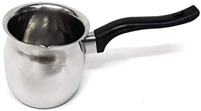 Milk Or Butter Beverage Warmer Pot, Turkish - Arabic Coffee Pot with Black Handle 24 oz - 3/4 Quart...
