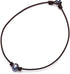 Black Bead Leather Choker Necklace for Women and Boho Single Bead Handmade Choker Jewelry...