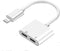 Apple MFi Certified Dual Adapter for iPhone 7/7 Plus/ 8/8 Plus/X (10), 2-in-1 Splitter Adapter/Cable for iPhone Audio/Headphone and Charger, Remot...