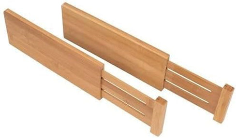 Large Kitchen Drawer Organizer - Expandable Bamboo Drawer Dividers (17" - 21.5") - Adjustable Separators for Kitchen, Clothes, Dresser, Bedroom, B...