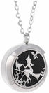 Aromatherapy Essential Oil Diffuser Stainless Steel 30MM Silver Magnetic Locket Pendant 2 Sizes Chain Necklace, Refill Pads & Diffuser Bracelet in...