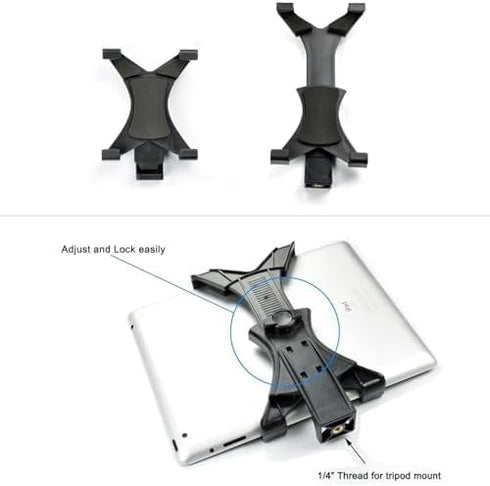 Acuvar Universal Tablet Tripod Mount and Universal Smartphone Mount Holder for All Smartphones and Tablets (10) Tablet Mount + Ball Head...