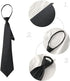 2Pcs Black Women 's Narrow Necktie with Zipper Adjustable Neck Tie Elegant All-match Trendy Unisex Casual Business Length Ties,Cummerbunds and Poc...