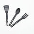 Kitchen Cooking Tools 3Pcs Mini Nylon Kitchen Utensils Set Slotted Turner Solid Spoon Fork Children Dinner Tools (black)...