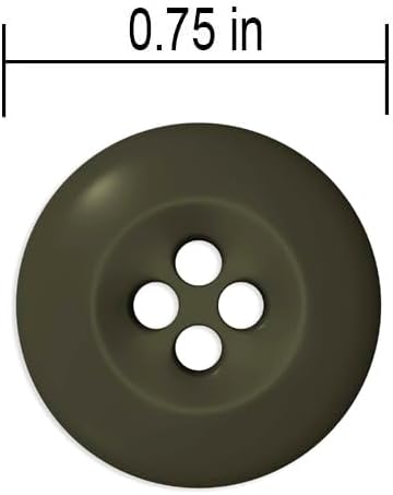 12 Pcs Olive Drab Sewing Buttons 0.75 inch Army Military Buttons 30L Buttons for Craft 4 Hole Polished Matte Finish Buttons 19mm Plastic Buttons f...